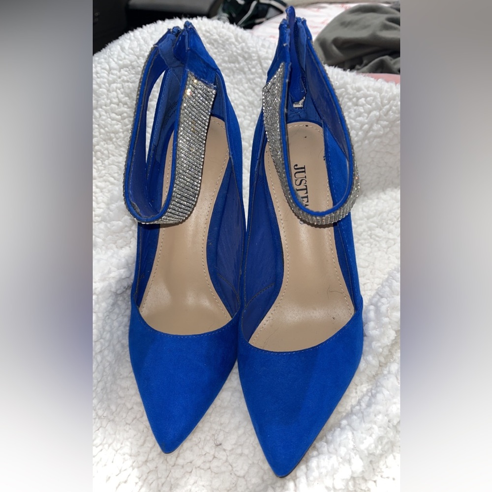 blue high heels